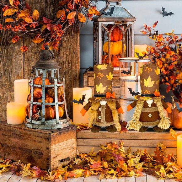2 Pieces Fall Gnomes Plush Fall Thanksgiving Decorations for Home Table Décor - Picture 5 of 8